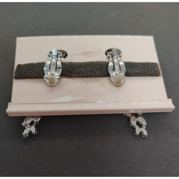 Kirks Folly Rhinestone Clip-On Earrings Silver Tone, Vintage - Picture 5 of 10